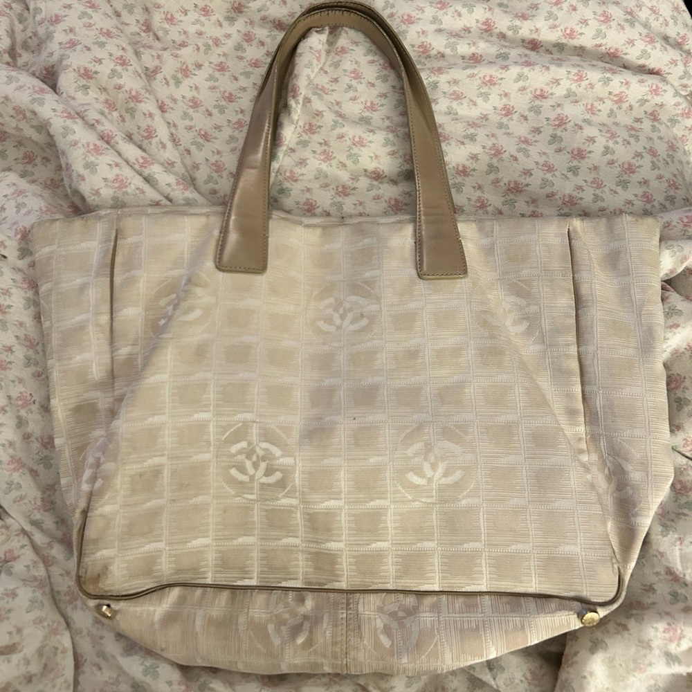 Authentic Chanel Travel Line Nylon Bag
